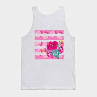Stripe flowers and leaves Tank Top